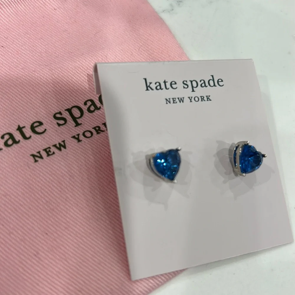 - Kate Spade NWOT my love CZ heart stud earrings